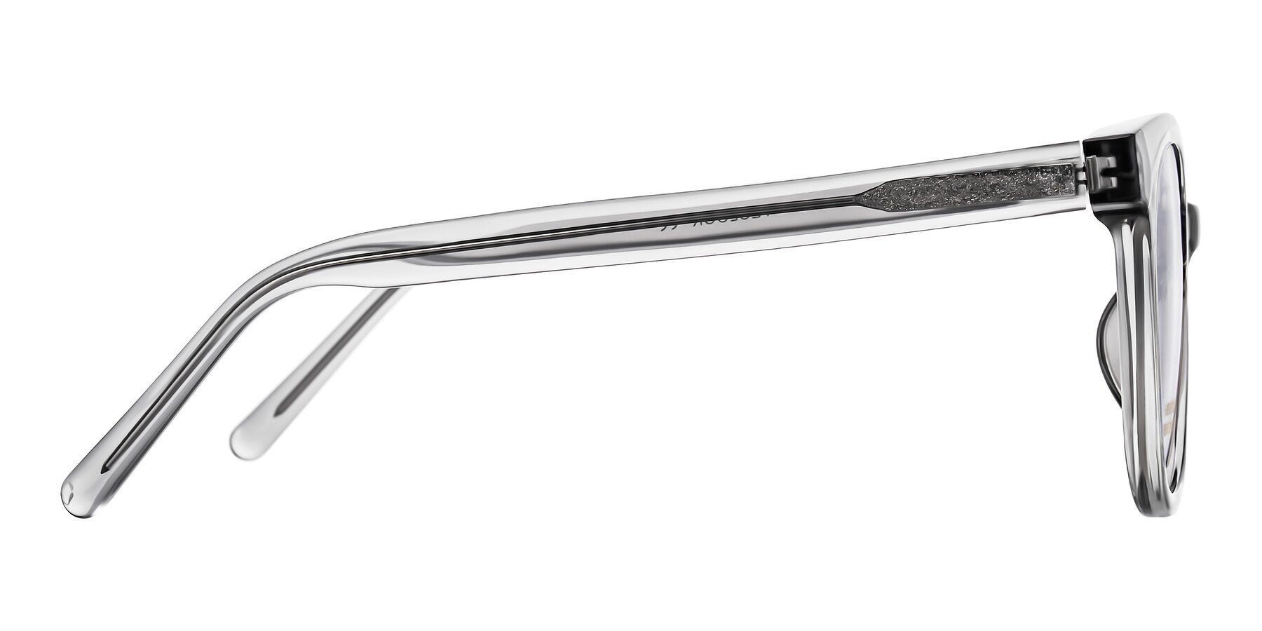 Side of Jeromme in Transparent Gray with Clear Eyeglass Lenses