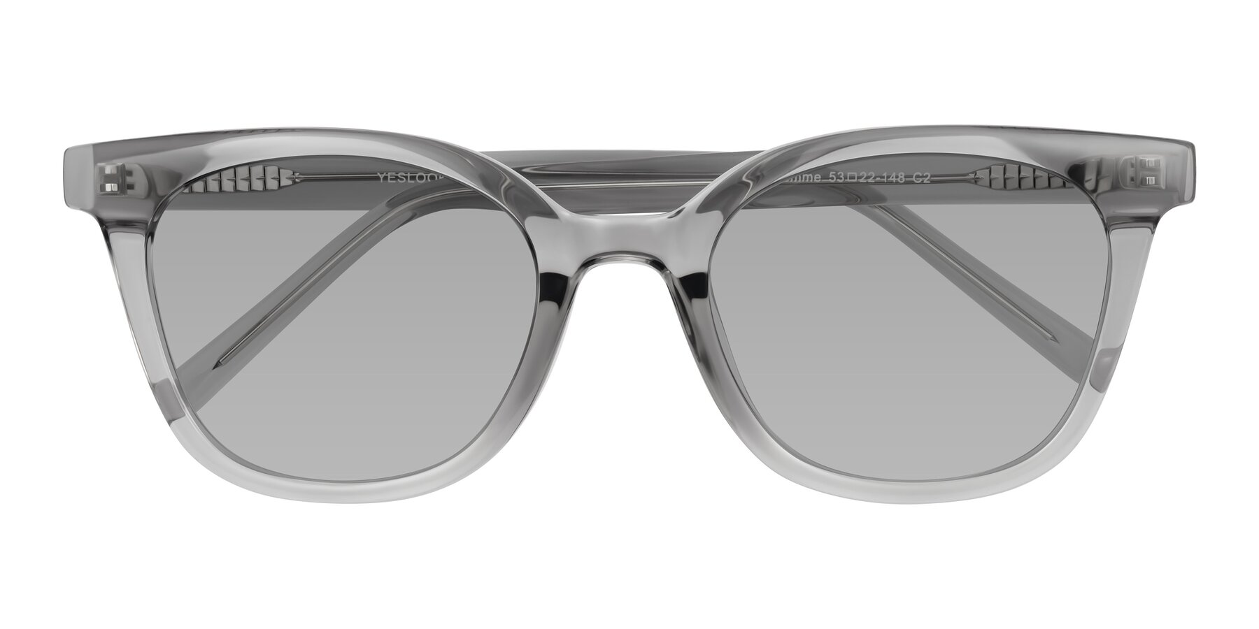 Folded Front of Jeromme in Transparent Gray with Light Gray Tinted Lenses