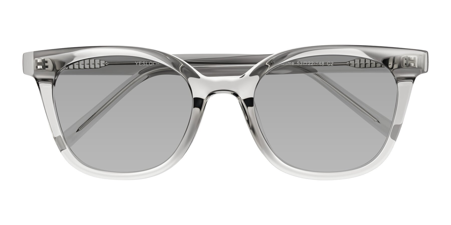 Folded Front of Jeromme in Transparent Gray with Light Gray Tinted Lenses