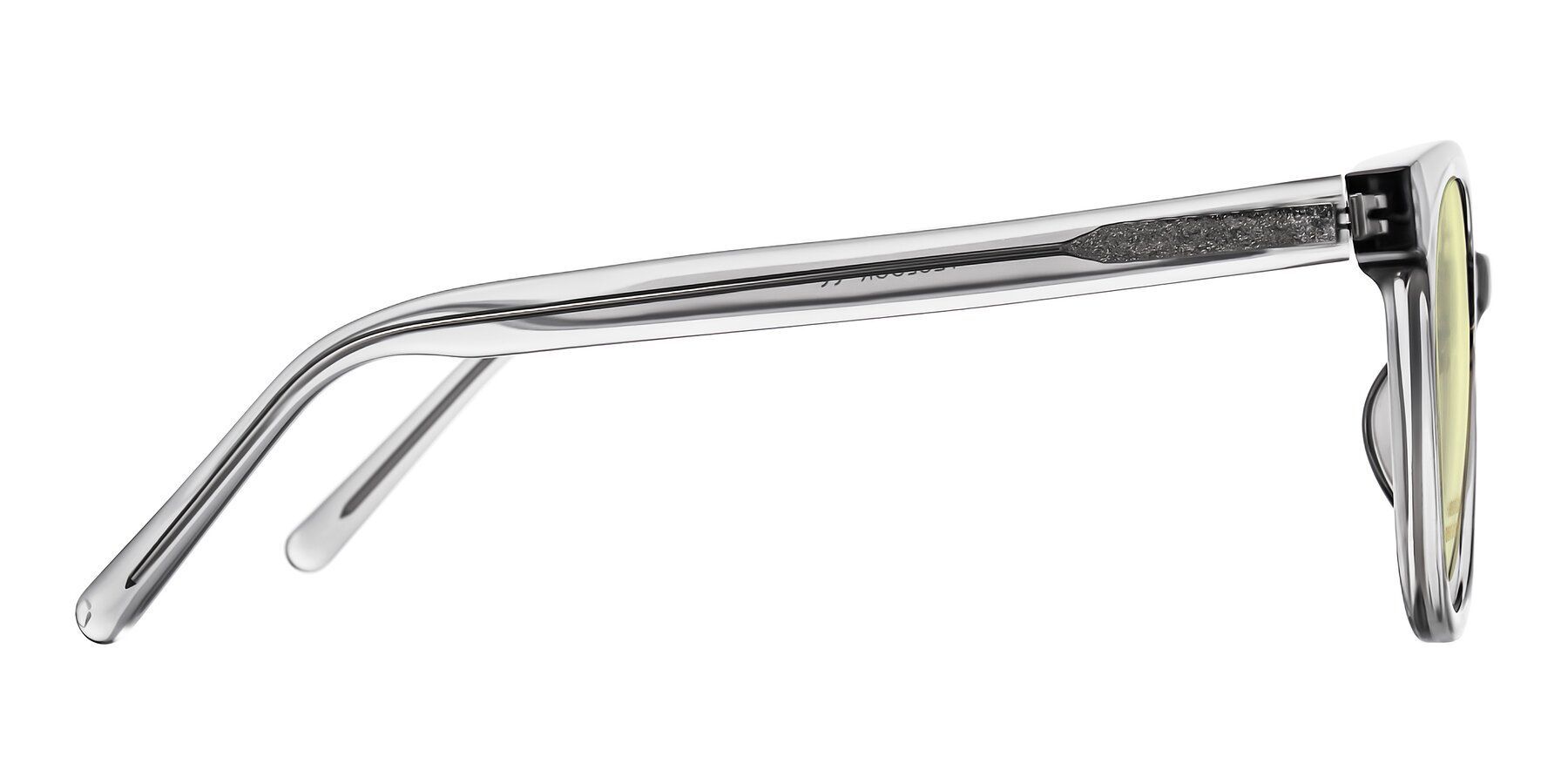 Side of Jeromme in Transparent Gray with Light Yellow Tinted Lenses