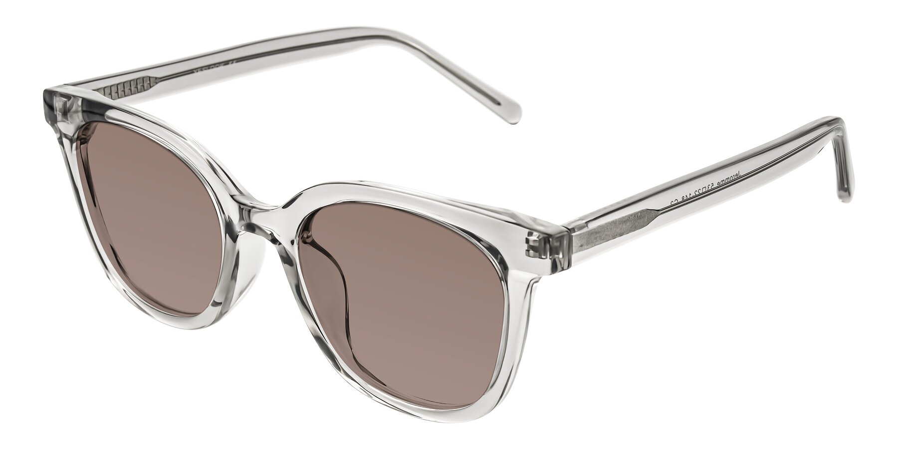 Angle of Jeromme in Transparent Gray with Medium Brown Tinted Lenses