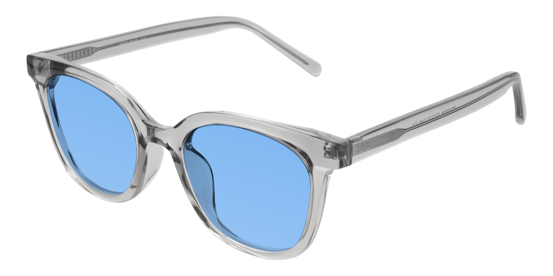 Angle of Jeromme in Transparent Gray with Medium Blue Tinted Lenses