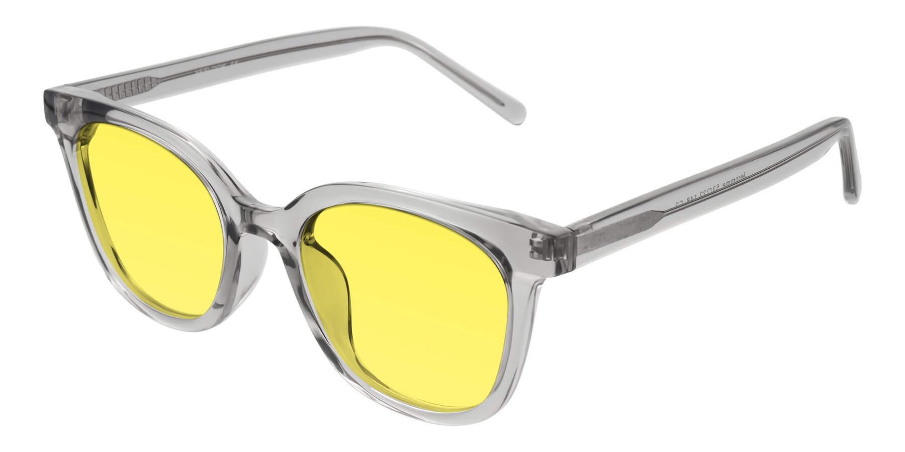 Angle of Jeromme in Transparent Gray with Medium Yellow Tinted Lenses