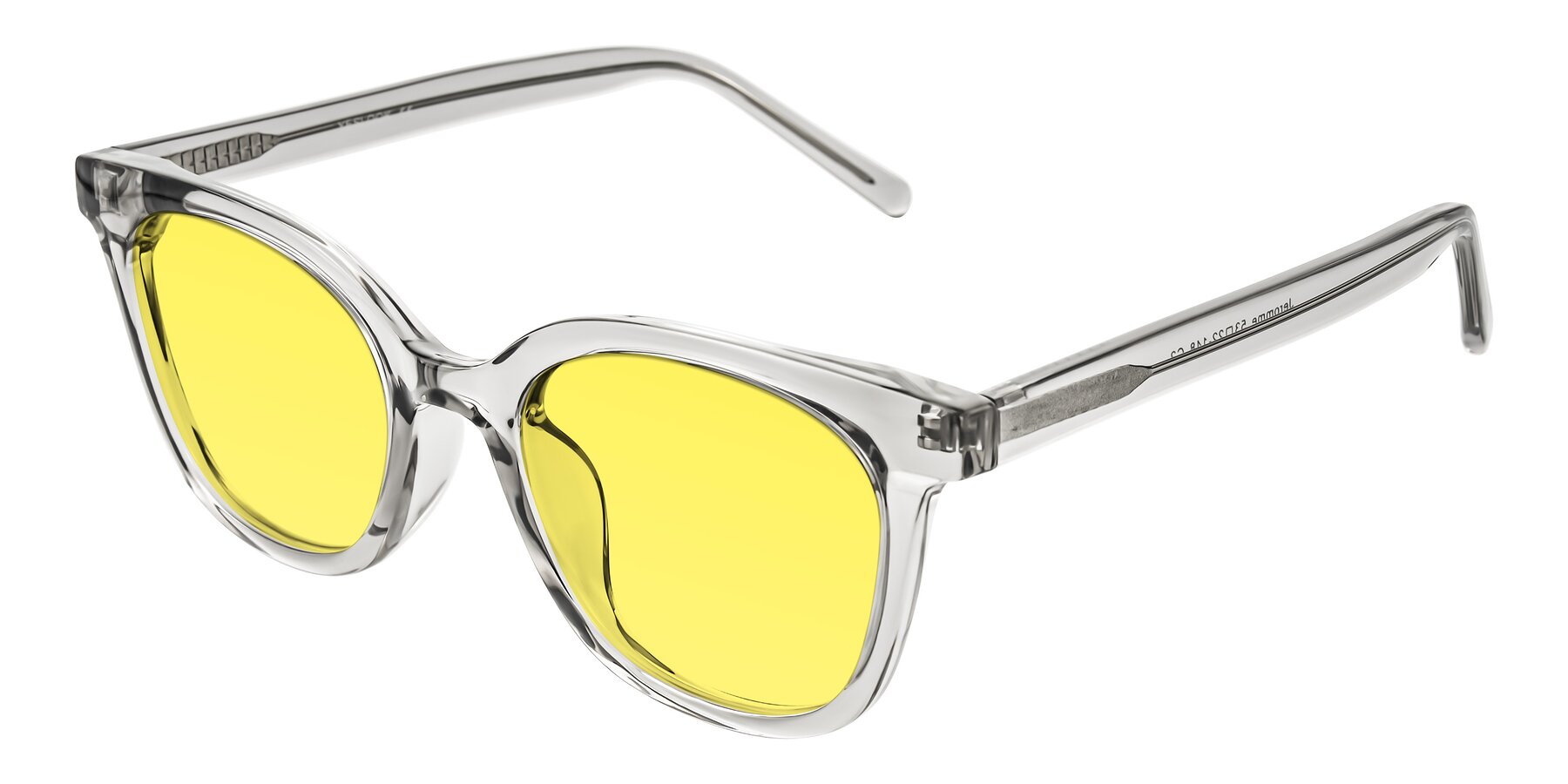 Angle of Jeromme in Transparent Gray with Medium Yellow Tinted Lenses
