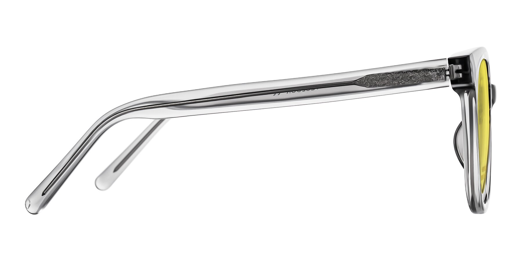 Side of Jeromme in Transparent Gray with Medium Yellow Tinted Lenses