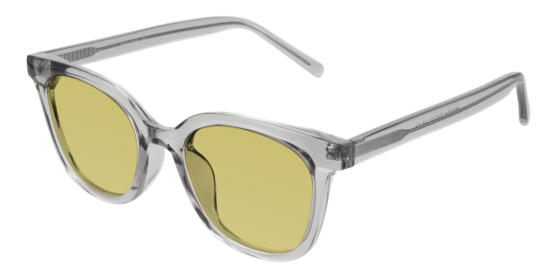 Angle of Jeromme in Transparent Gray with Medium Champagne Tinted Lenses