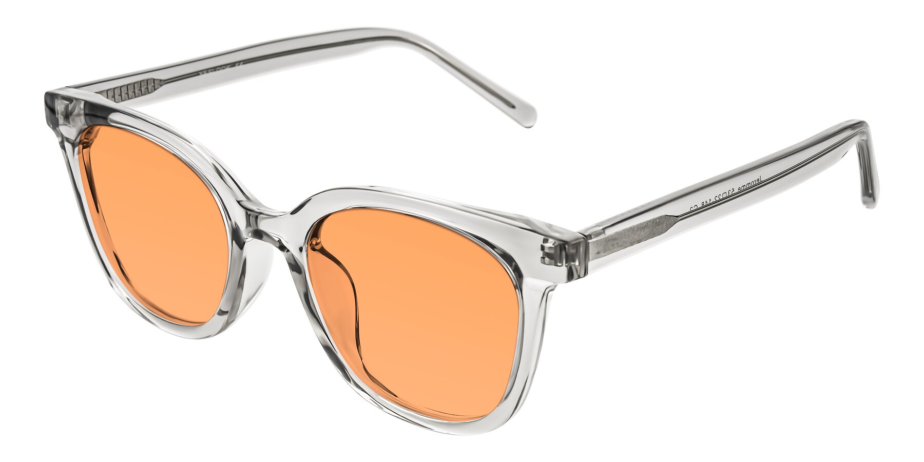 Angle of Jeromme in Transparent Gray with Medium Orange Tinted Lenses