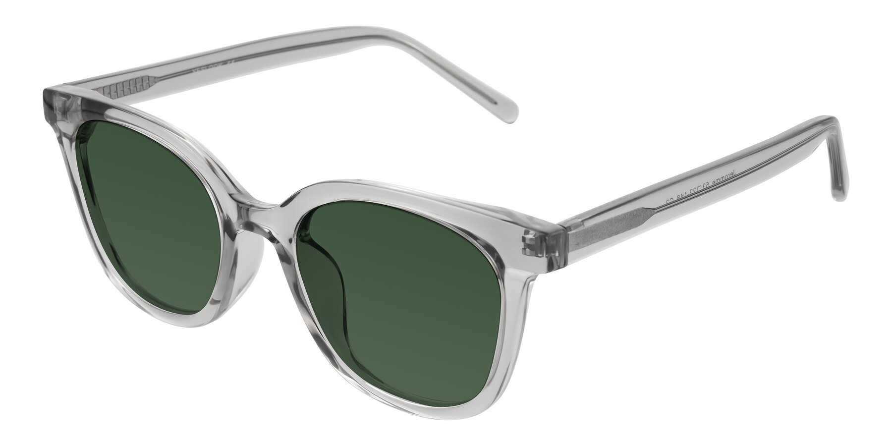 Angle of Jeromme in Transparent Gray with Green Tinted Lenses
