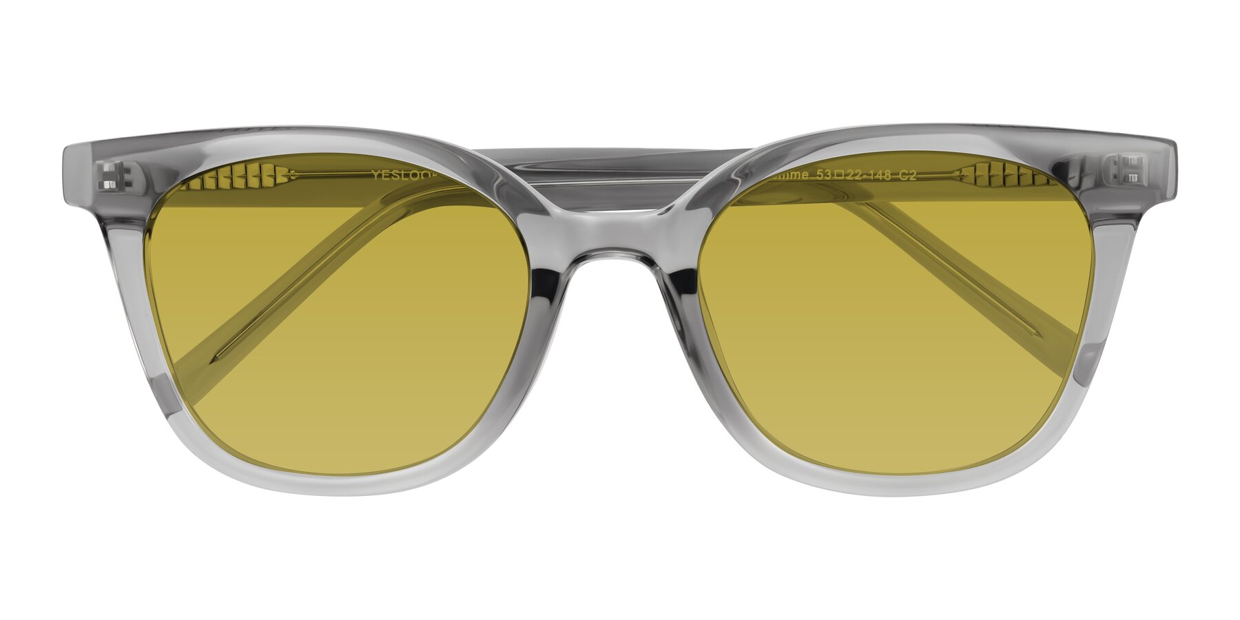 Folded Front of Jeromme in Transparent Gray with Champagne Tinted Lenses