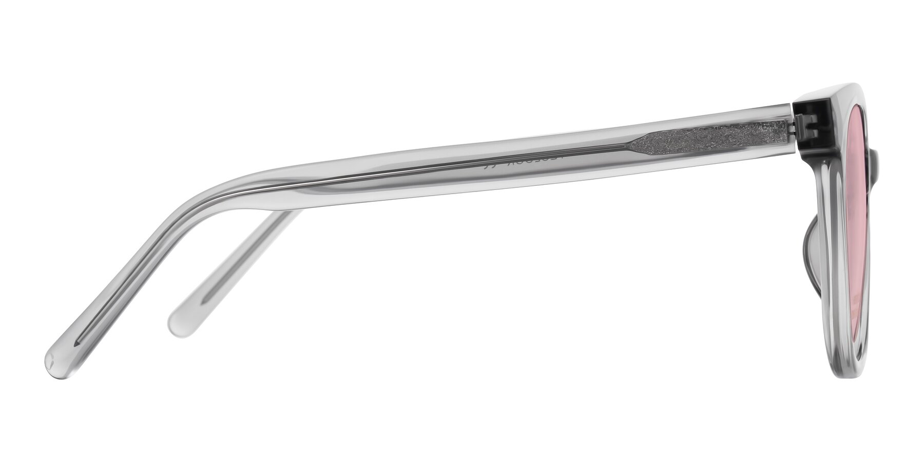 Side of Jeromme in Transparent Gray with Light Garnet Tinted Lenses