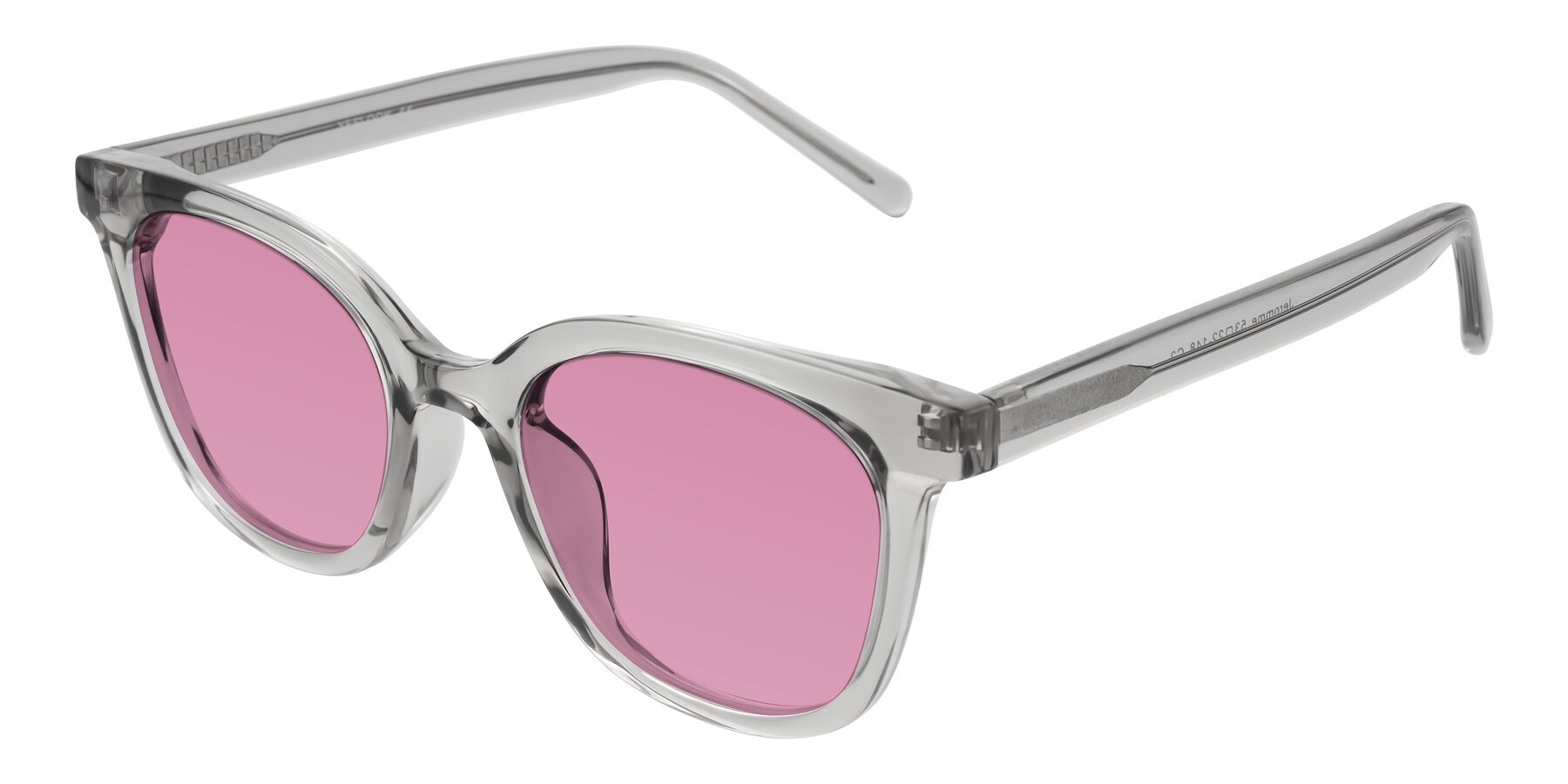 Angle of Jeromme in Transparent Gray with Medium Wine Tinted Lenses