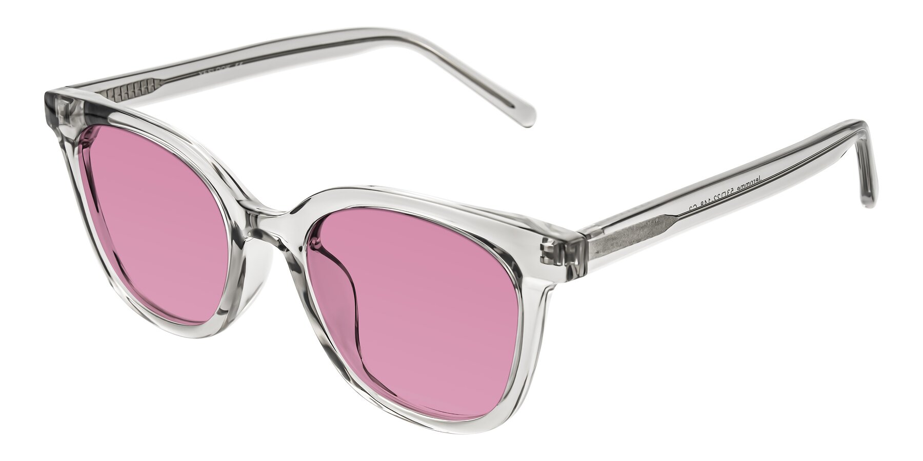 Angle of Jeromme in Transparent Gray with Medium Wine Tinted Lenses
