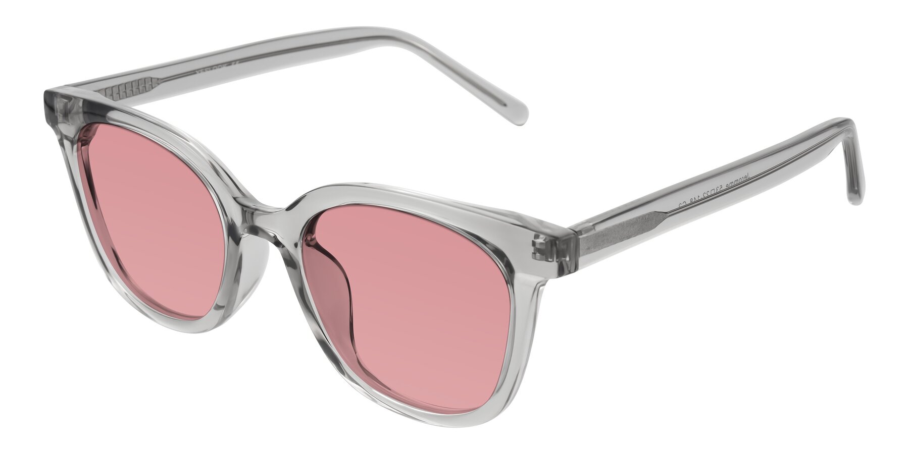 Angle of Jeromme in Transparent Gray with Medium Garnet Tinted Lenses