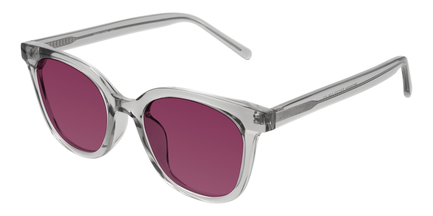Angle of Jeromme in Transparent Gray with Wine Tinted Lenses