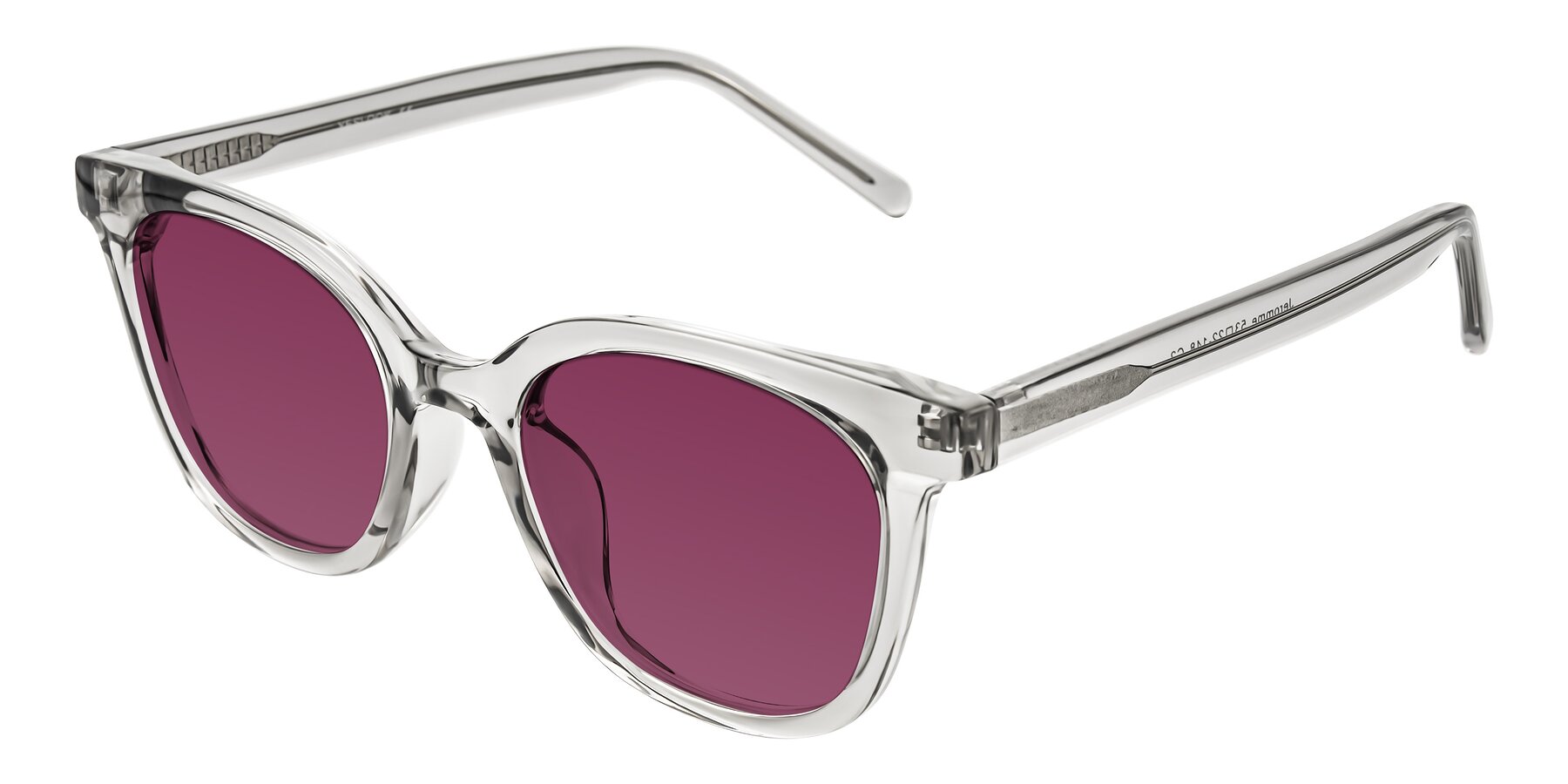 Angle of Jeromme in Transparent Gray with Wine Tinted Lenses