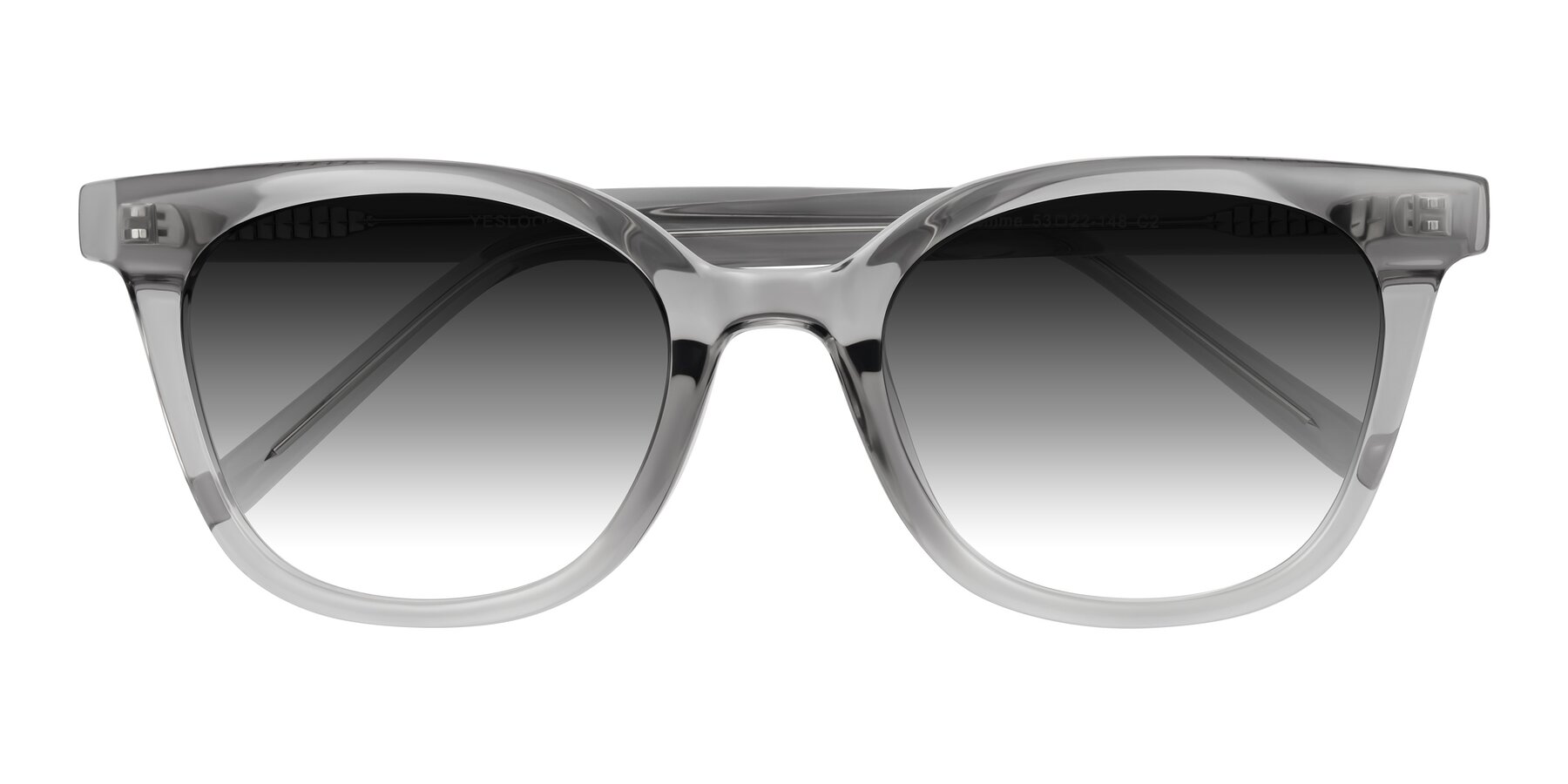 Folded Front of Jeromme in Transparent Gray with Gray Gradient Lenses