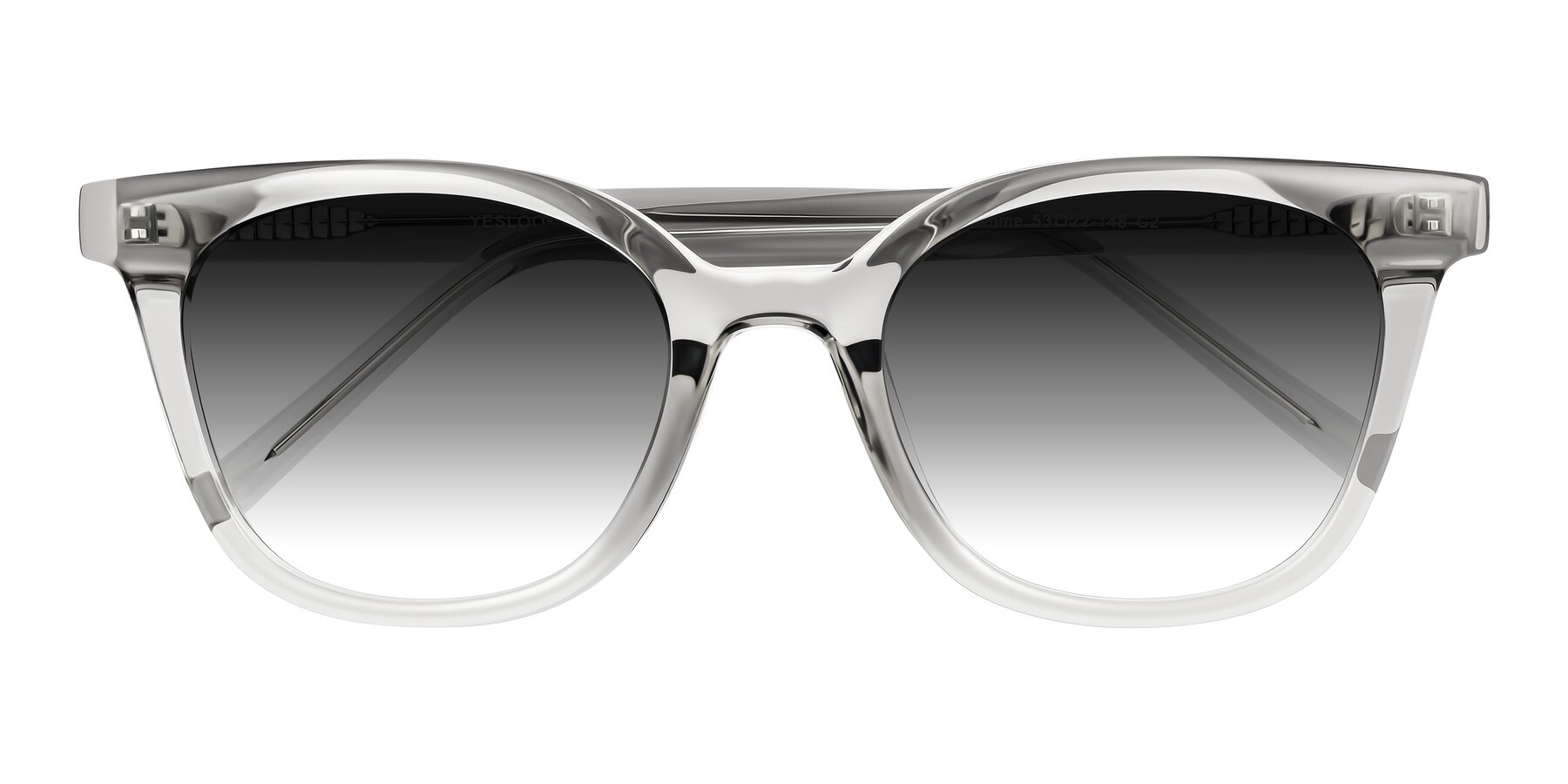 Folded Front of Jeromme in Transparent Gray with Gray Gradient Lenses