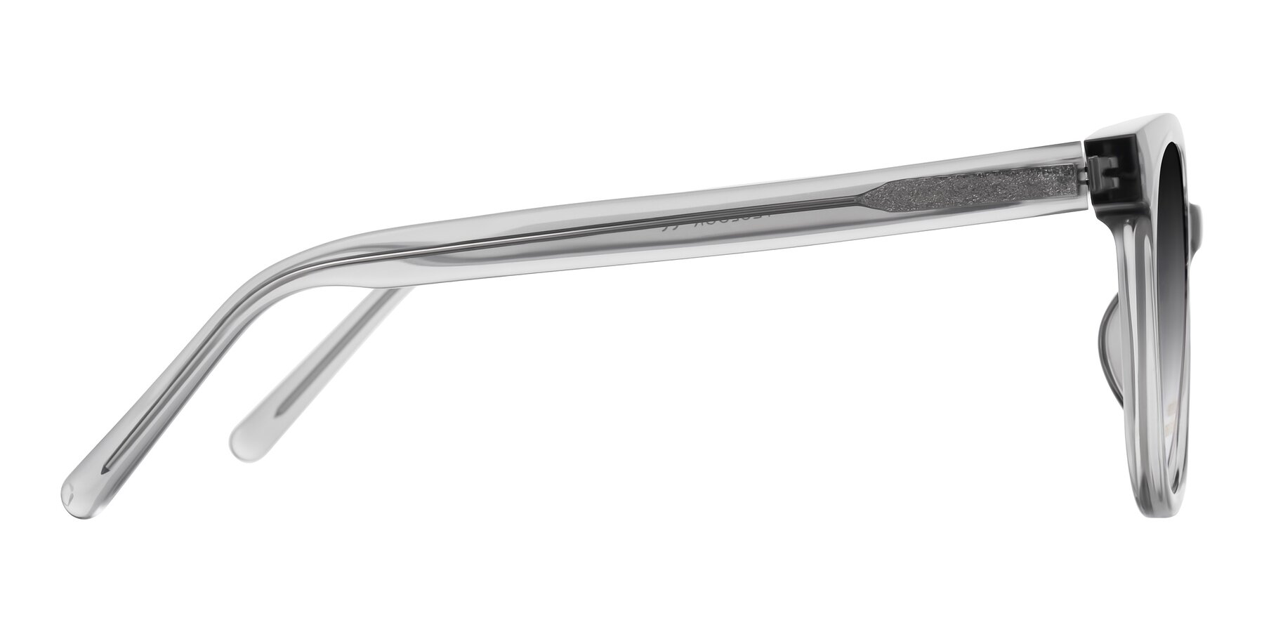 Side of Jeromme in Transparent Gray with Gray Gradient Lenses
