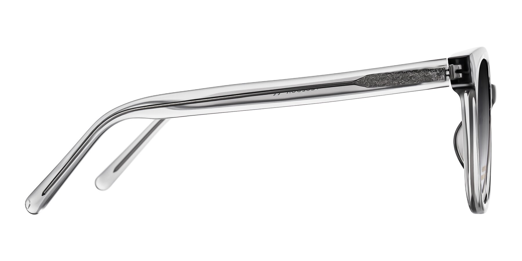 Side of Jeromme in Transparent Gray with Gray Gradient Lenses