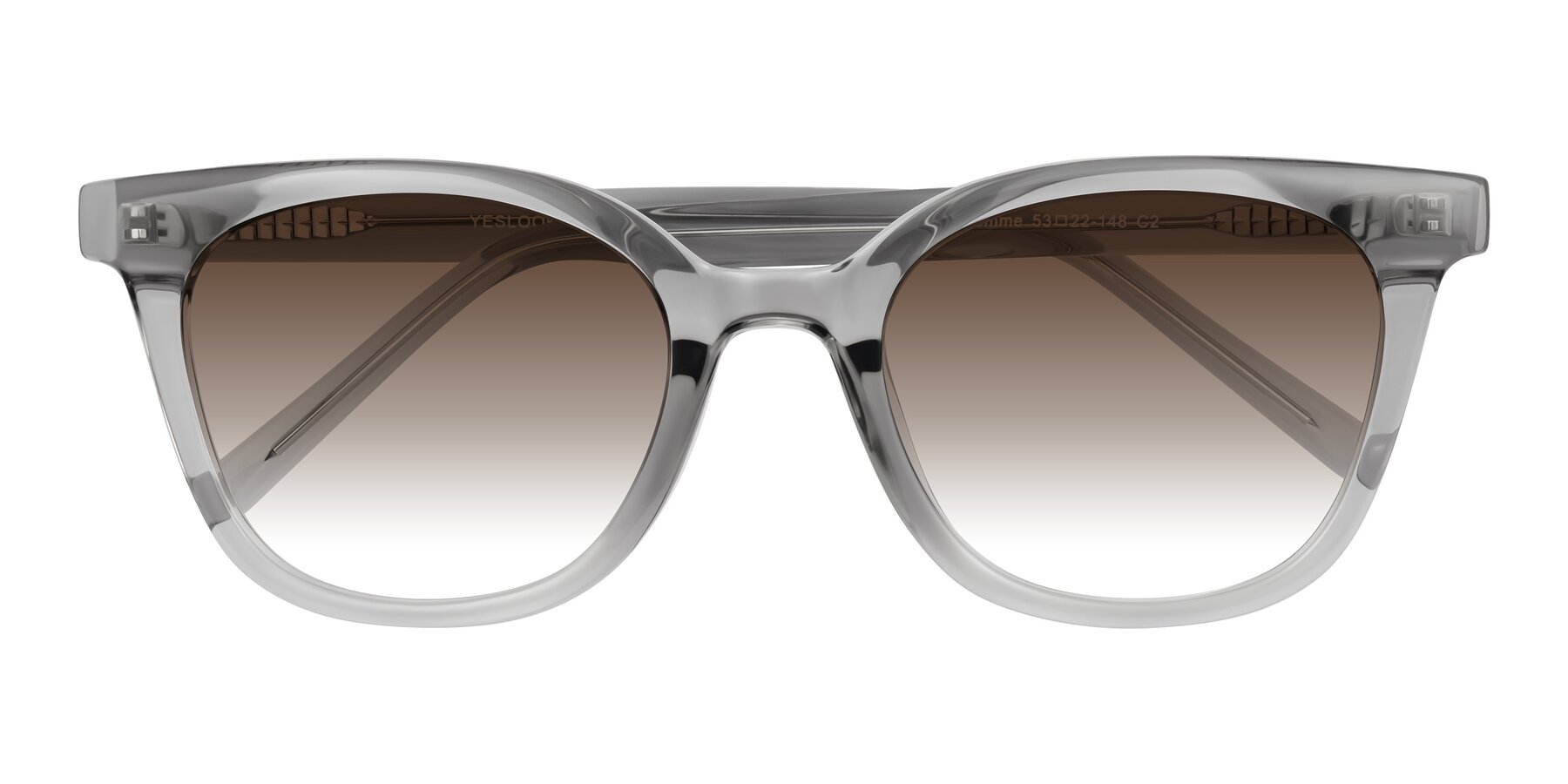 Folded Front of Jeromme in Transparent Gray with Brown Gradient Lenses