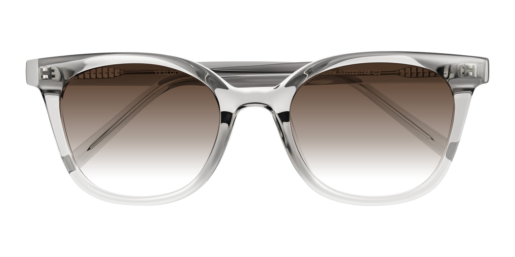 Folded Front of Jeromme in Transparent Gray with Brown Gradient Lenses