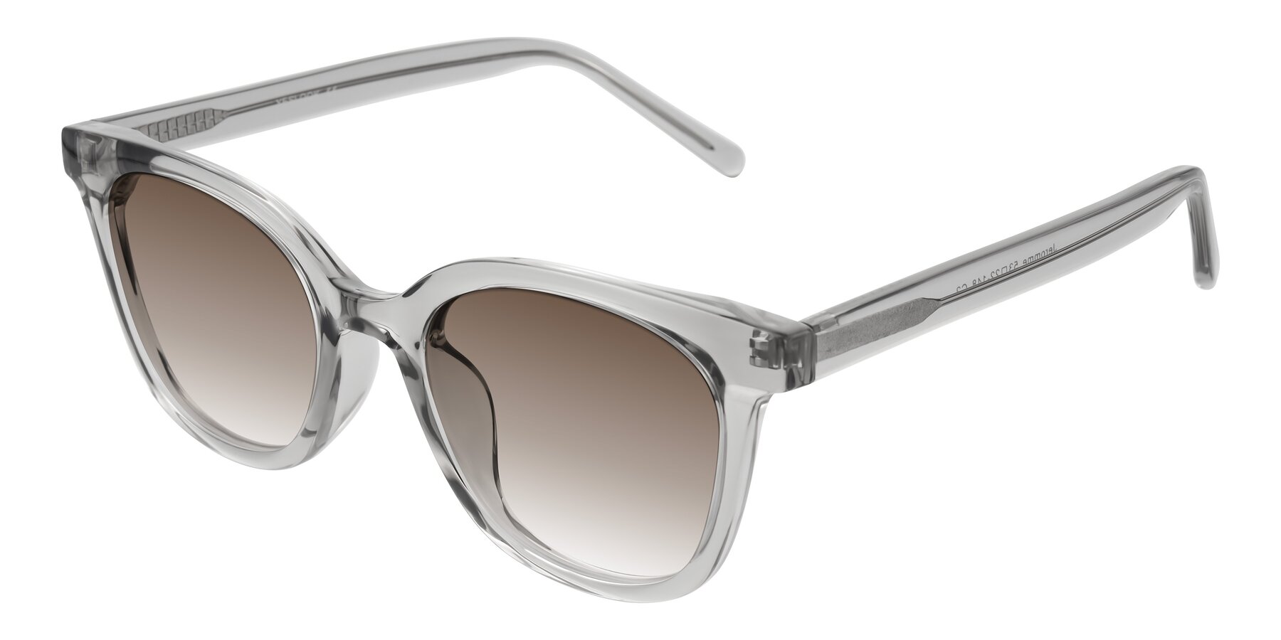 Angle of Jeromme in Transparent Gray with Brown Gradient Lenses