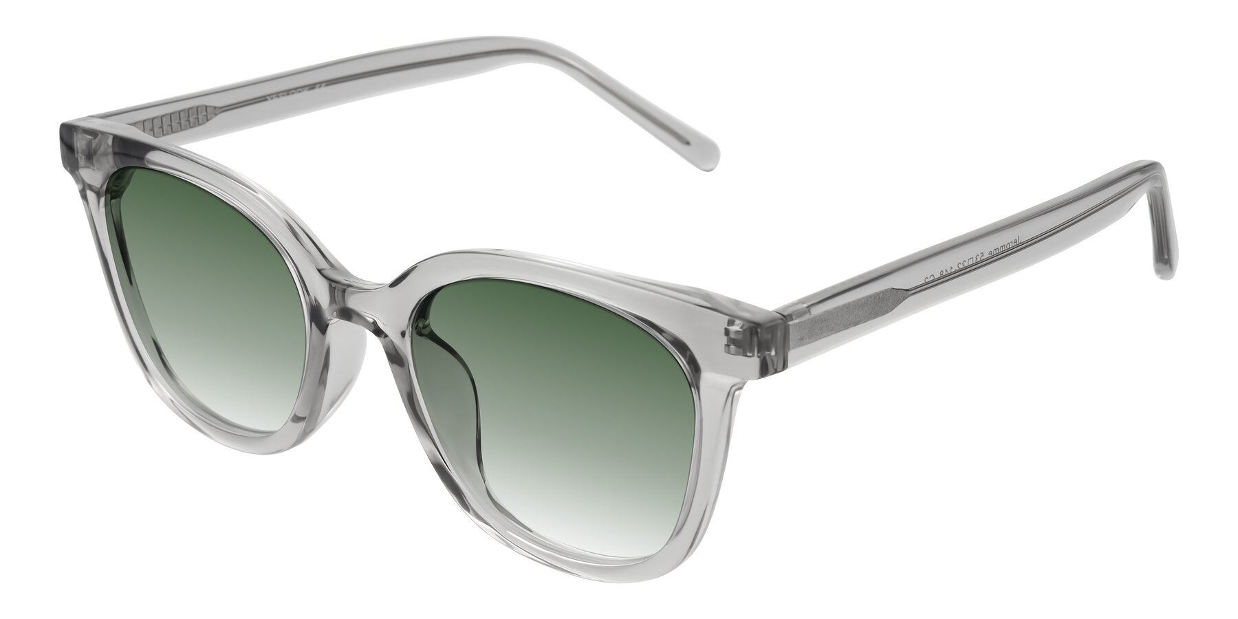 Angle of Jeromme in Transparent Gray with Green Gradient Lenses