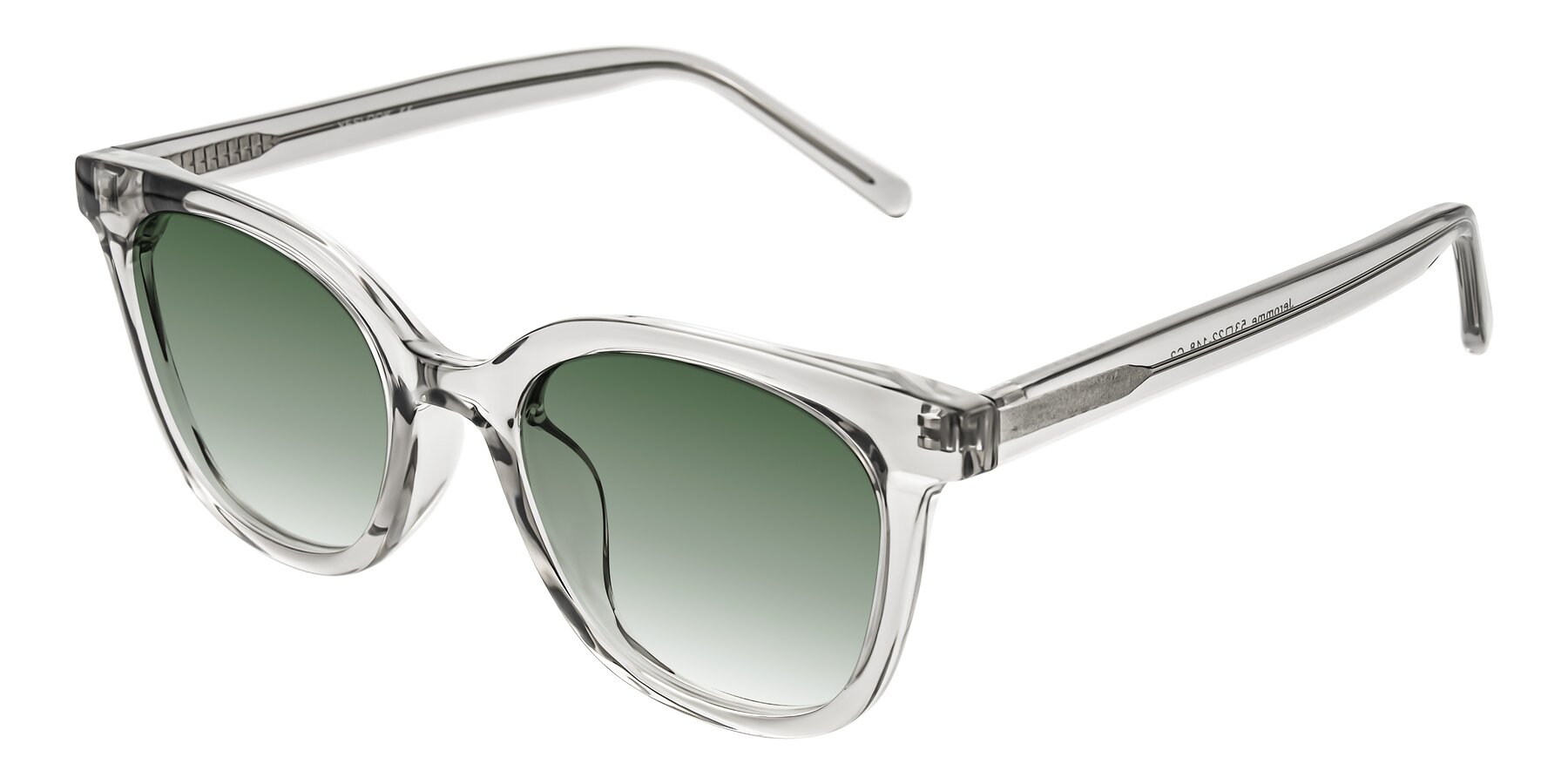 Angle of Jeromme in Transparent Gray with Green Gradient Lenses