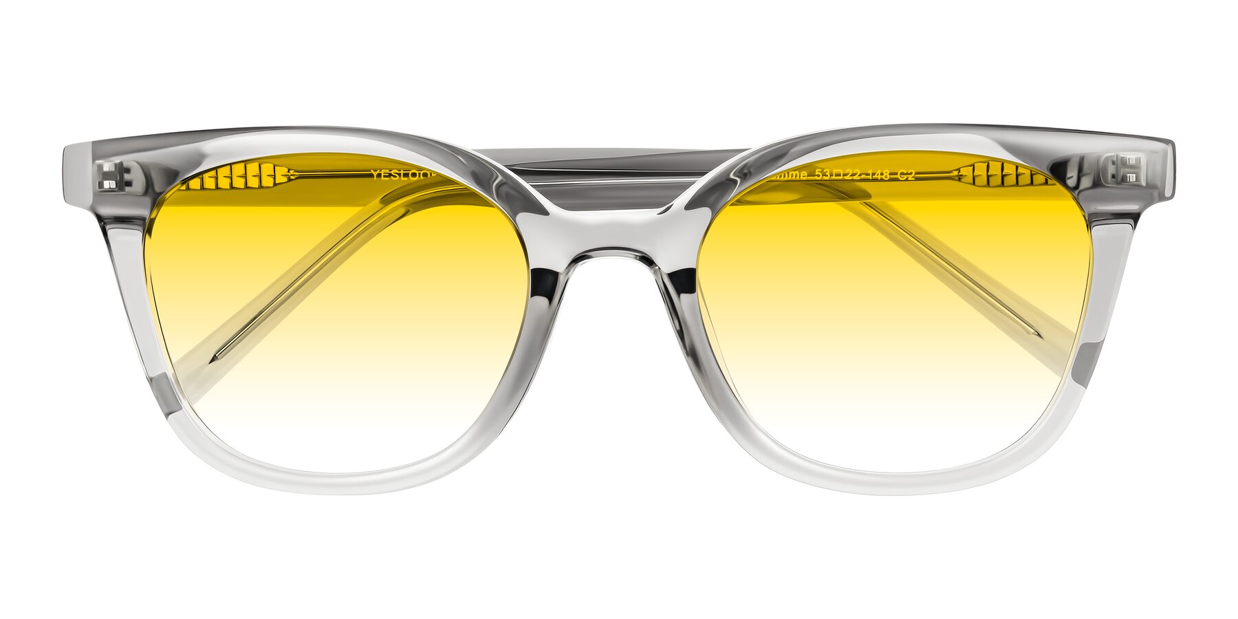 Folded Front of Jeromme in Transparent Gray with Yellow Gradient Lenses