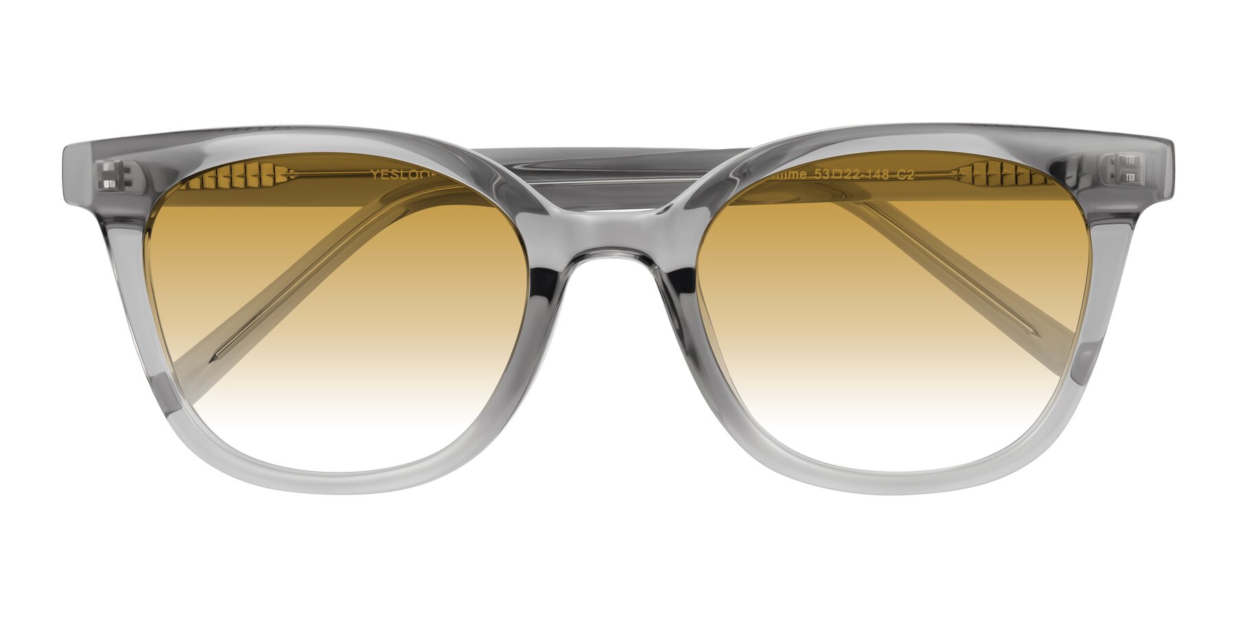 Folded Front of Jeromme in Transparent Gray with Champagne Gradient Lenses