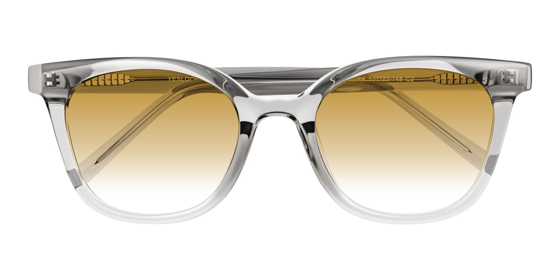 Folded Front of Jeromme in Transparent Gray with Champagne Gradient Lenses