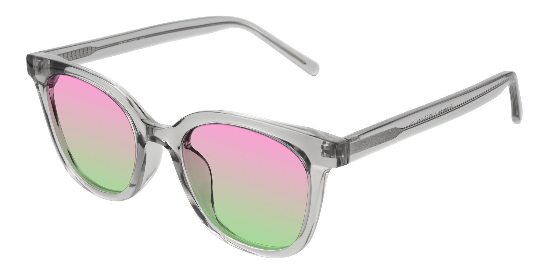 Angle of Jeromme in Transparent Gray with Pink / Green Gradient Lenses