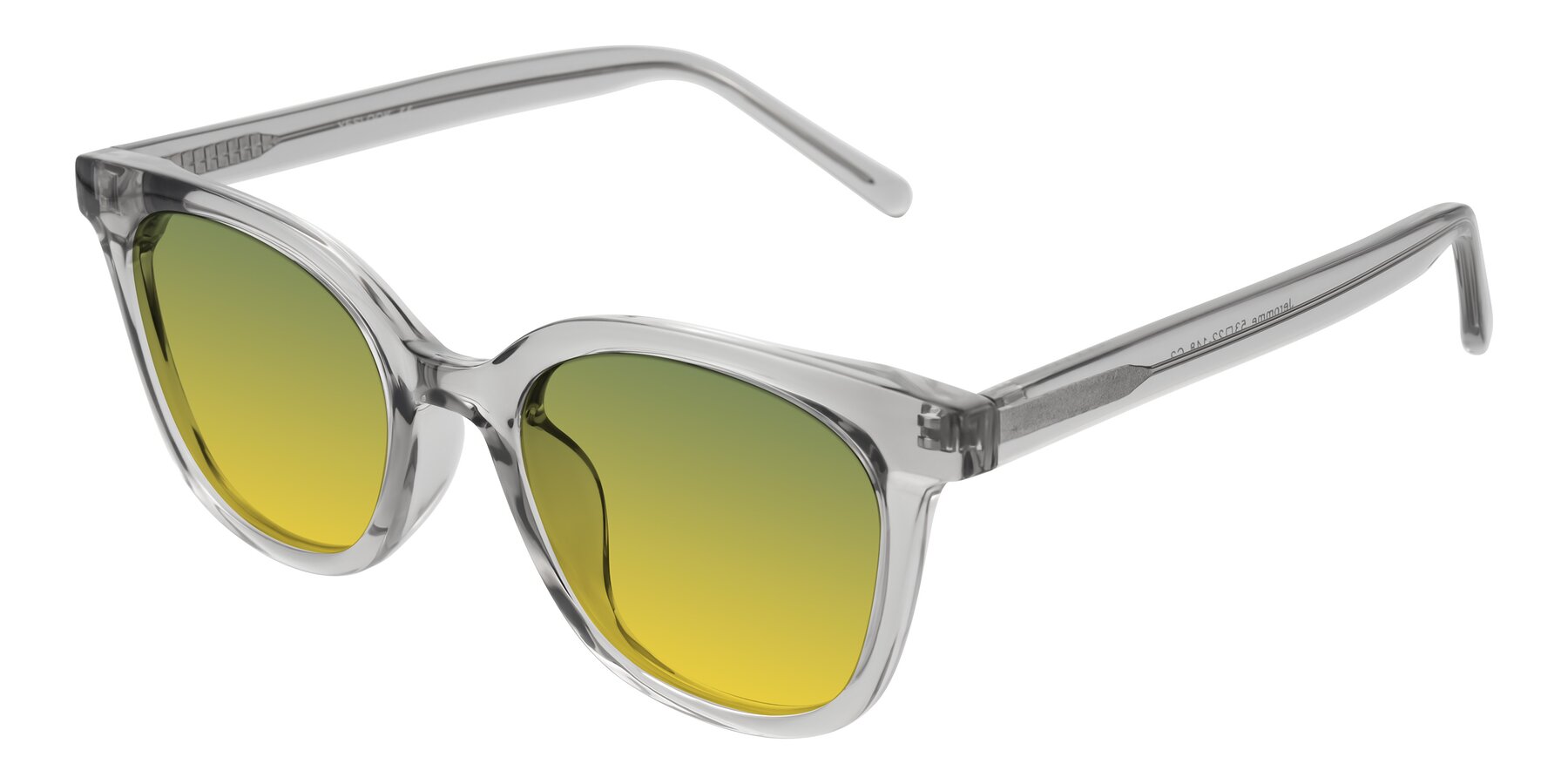 Angle of Jeromme in Transparent Gray with Green / Yellow Gradient Lenses