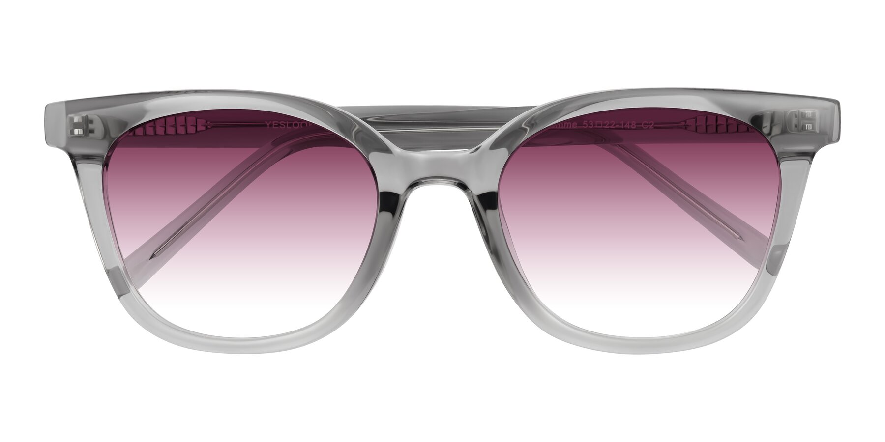 Folded Front of Jeromme in Transparent Gray with Wine Gradient Lenses