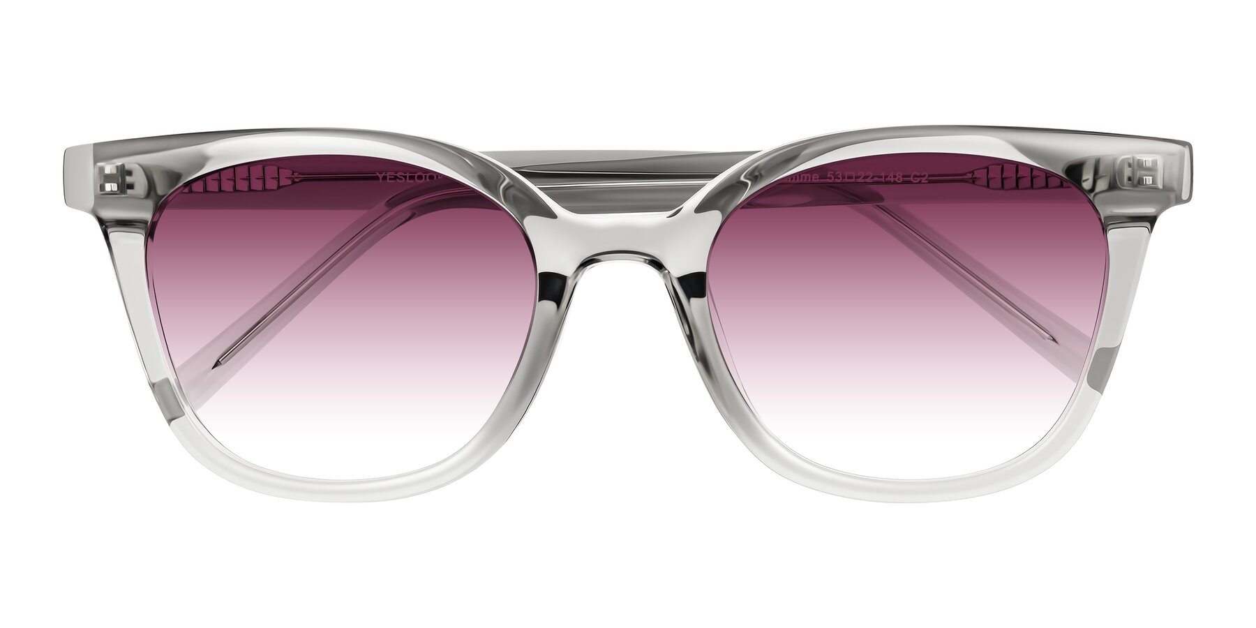 Folded Front of Jeromme in Transparent Gray with Wine Gradient Lenses