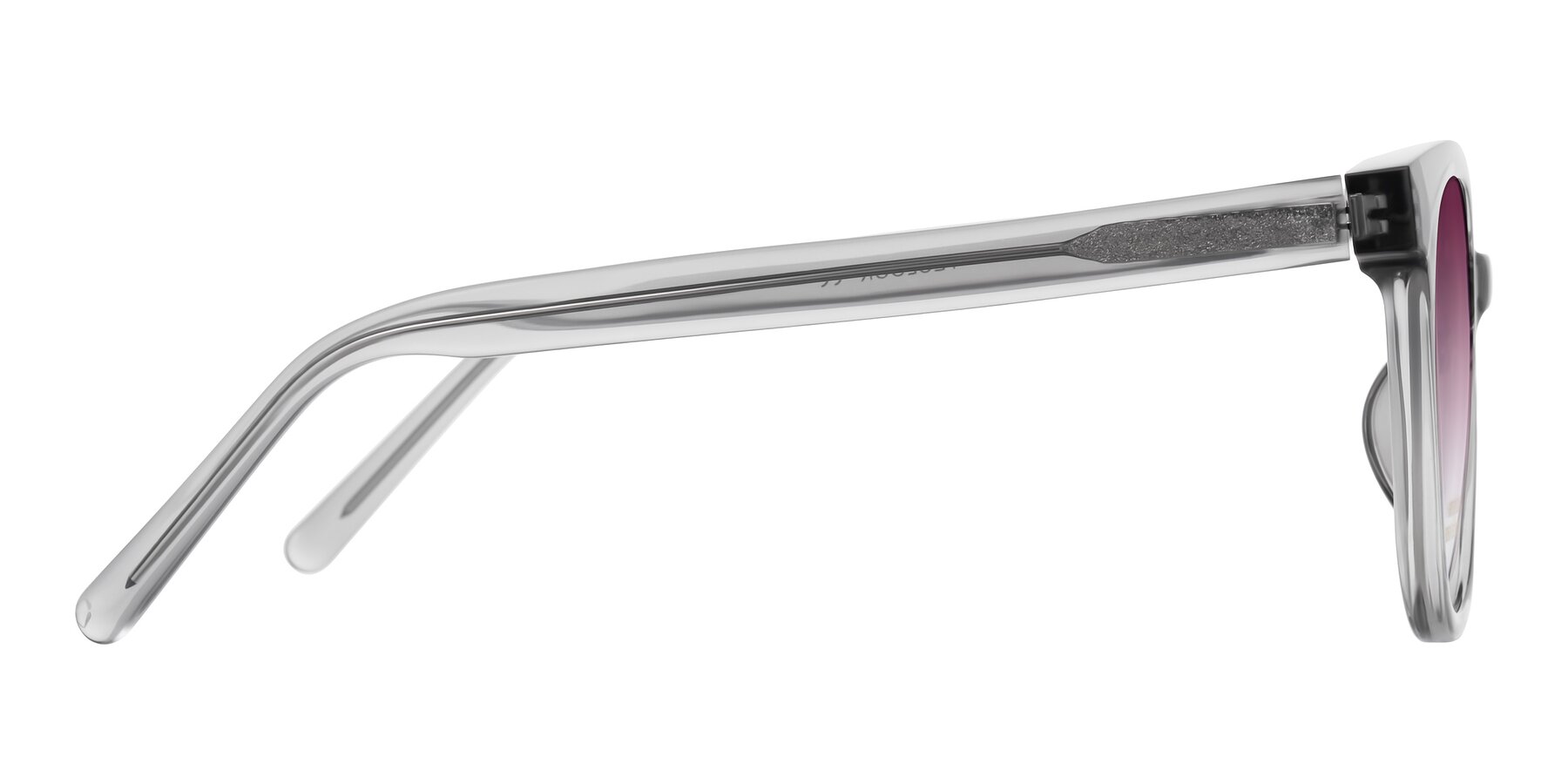 Side of Jeromme in Transparent Gray with Wine Gradient Lenses