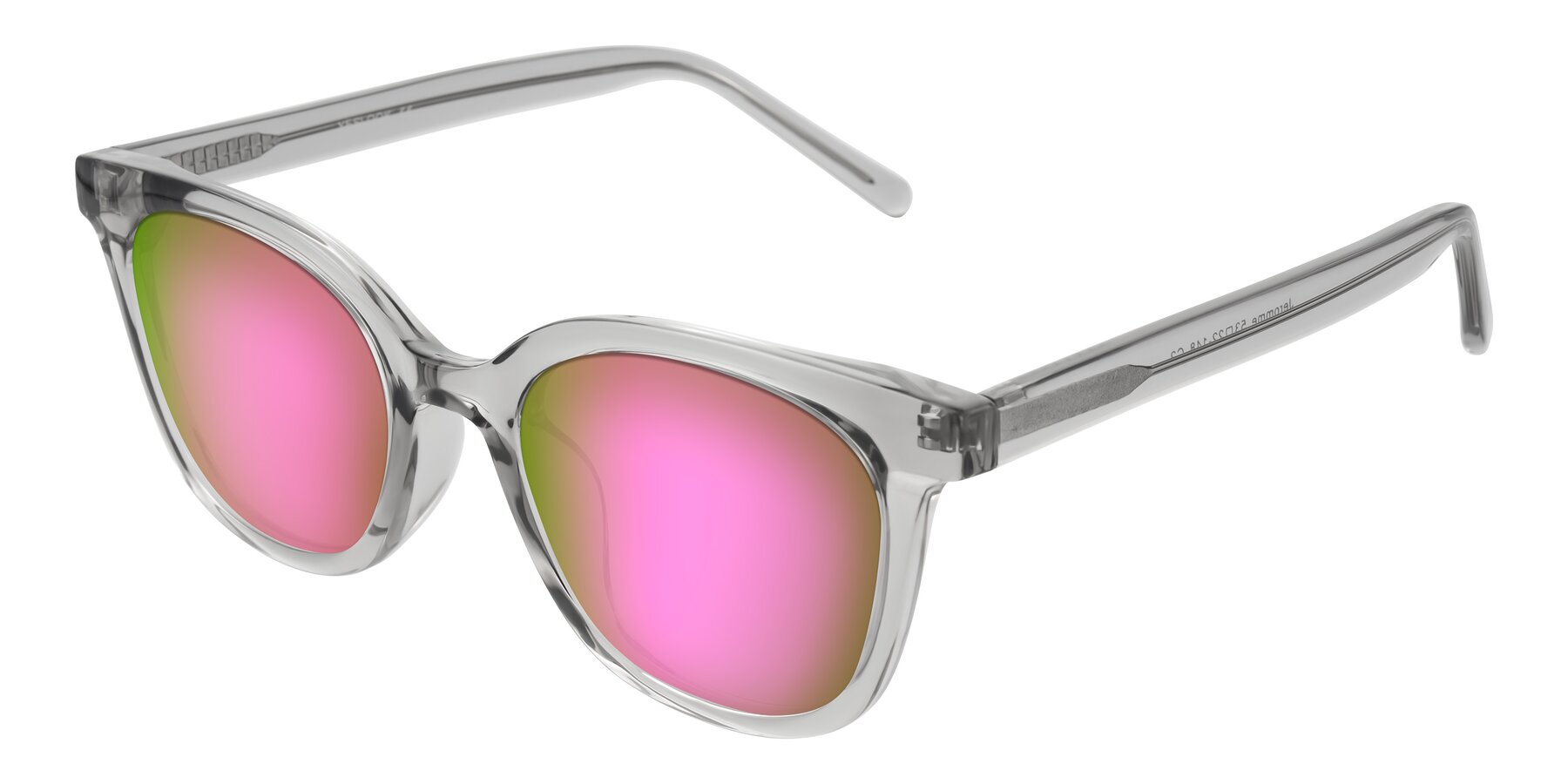 Angle of Jeromme in Transparent Gray with Pink Mirrored Lenses