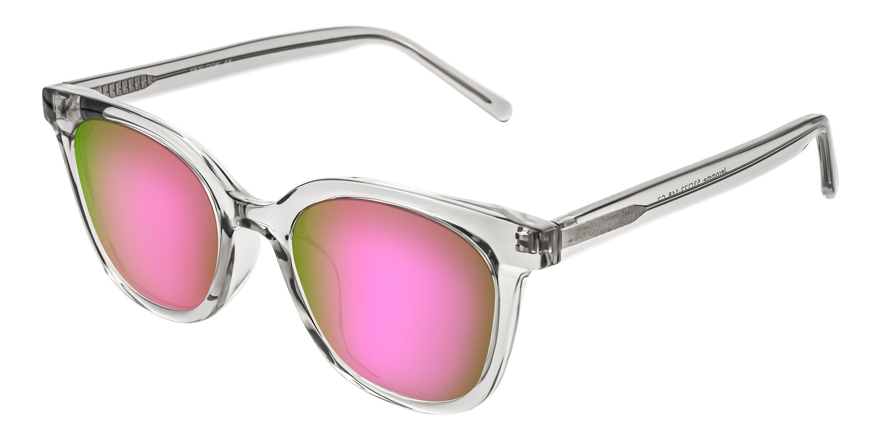 Angle of Jeromme in Transparent Gray with Pink Mirrored Lenses