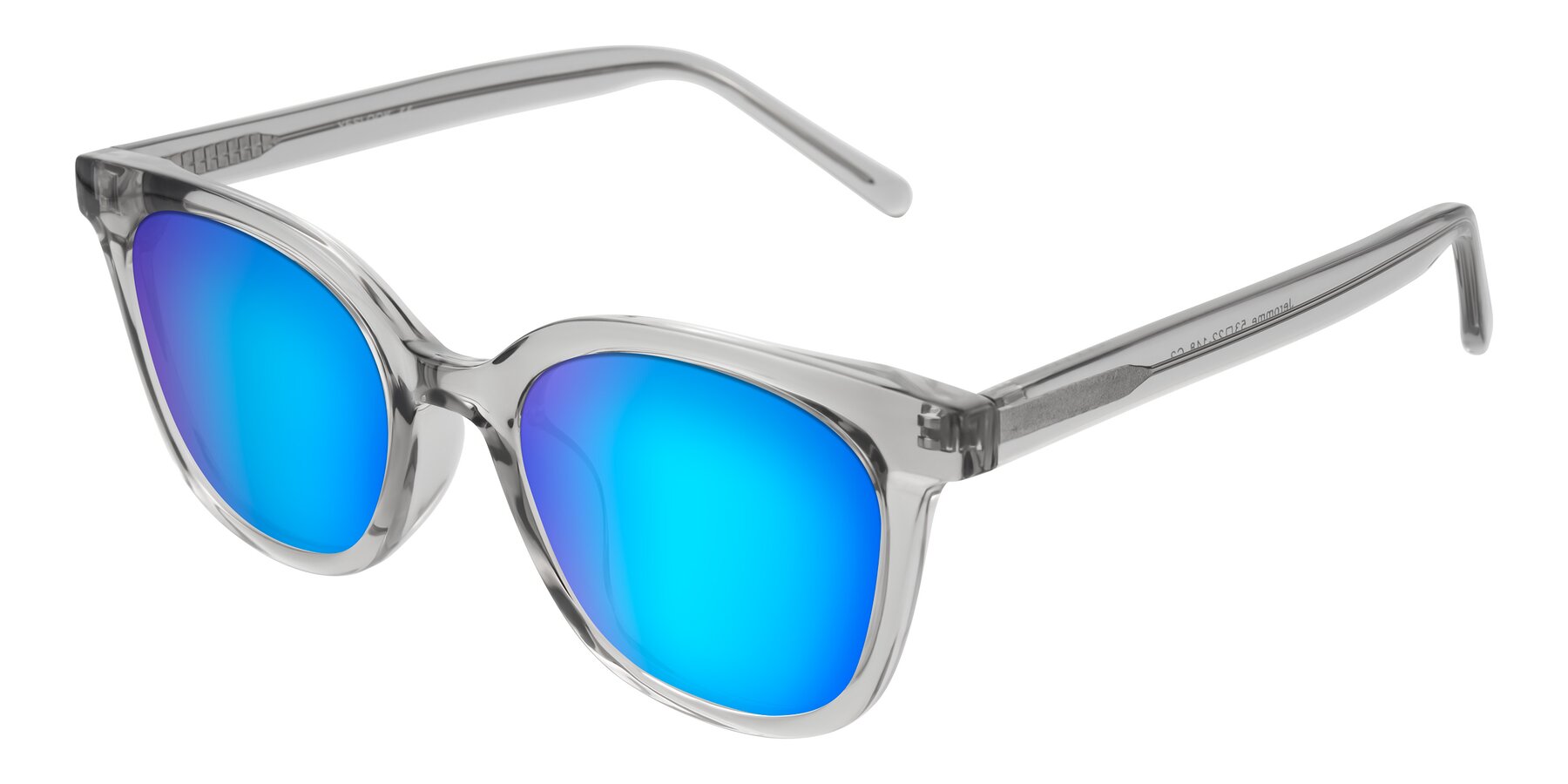 Angle of Jeromme in Transparent Gray with Blue Mirrored Lenses