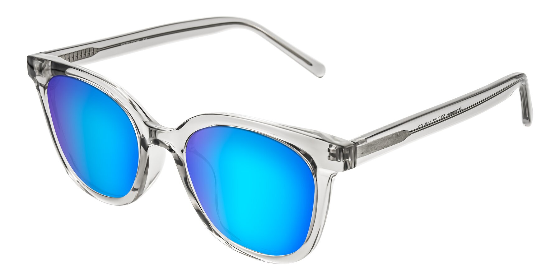 Angle of Jeromme in Transparent Gray with Blue Mirrored Lenses