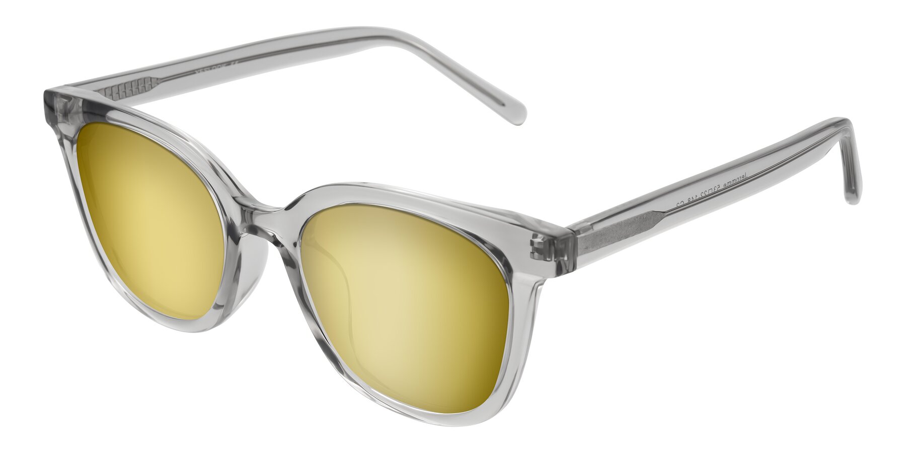 Angle of Jeromme in Transparent Gray with Gold Mirrored Lenses