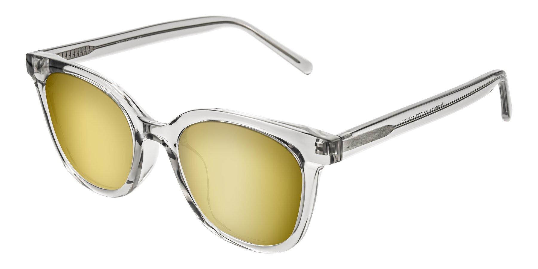 Angle of Jeromme in Transparent Gray with Gold Mirrored Lenses