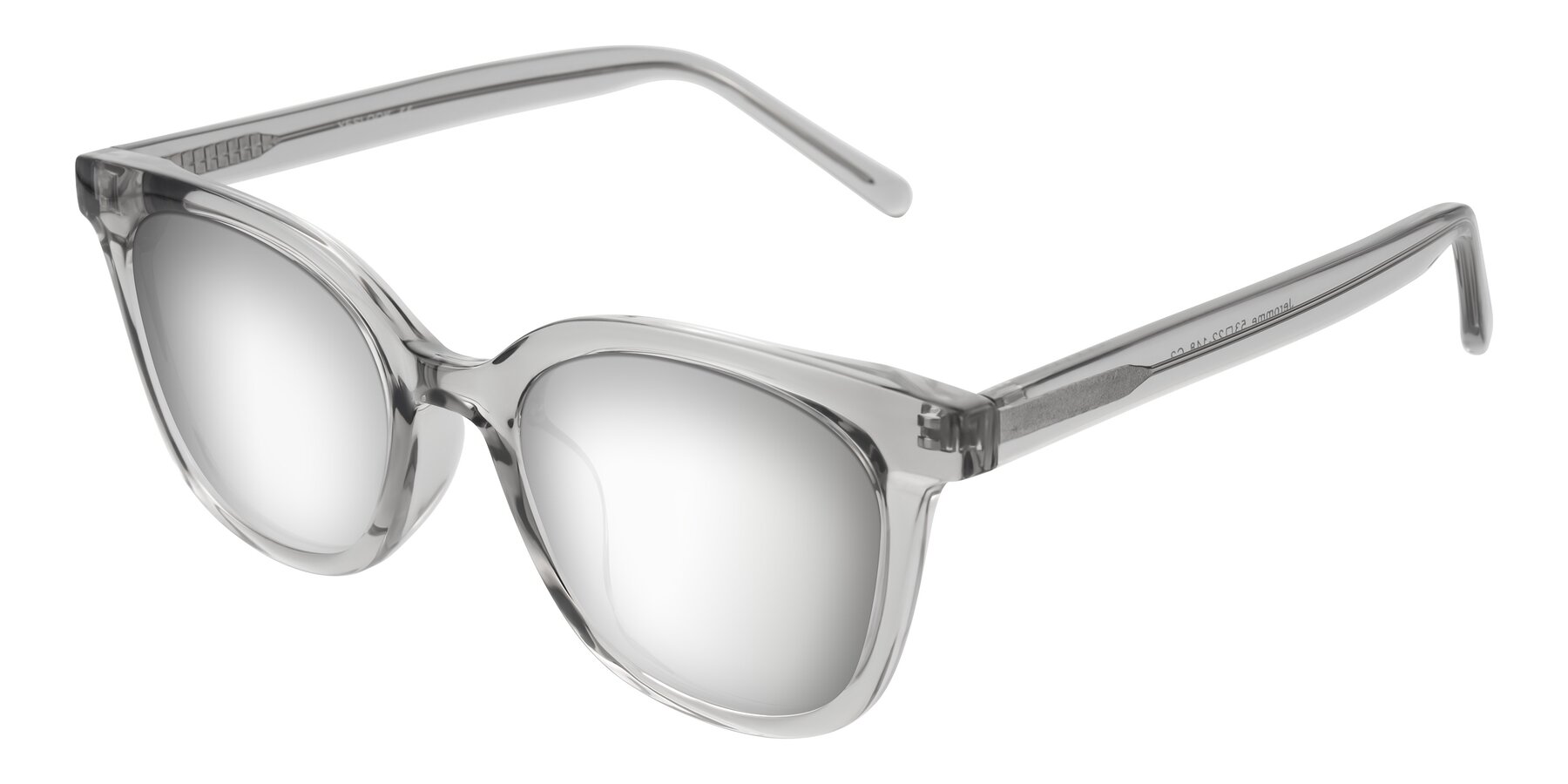 Angle of Jeromme in Transparent Gray with Silver Mirrored Lenses