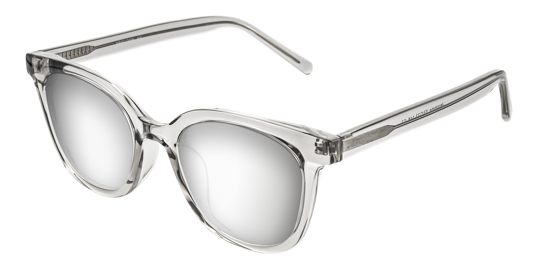 Angle of Jeromme in Transparent Gray with Silver Mirrored Lenses