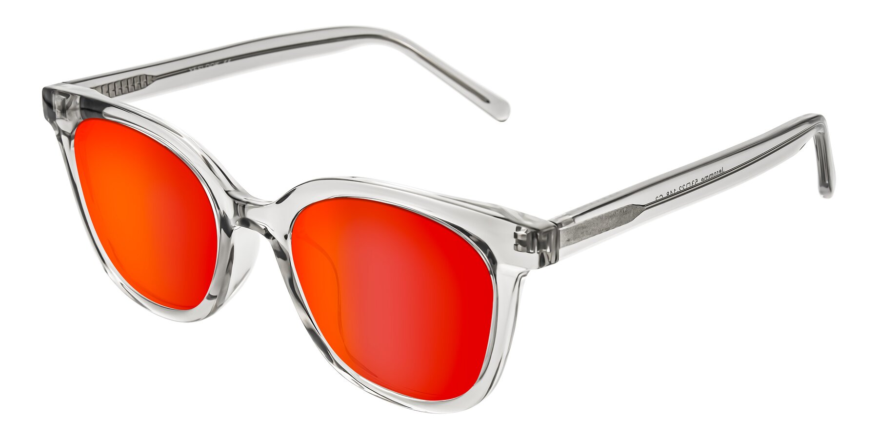 Angle of Jeromme in Transparent Gray with Red Gold Mirrored Lenses