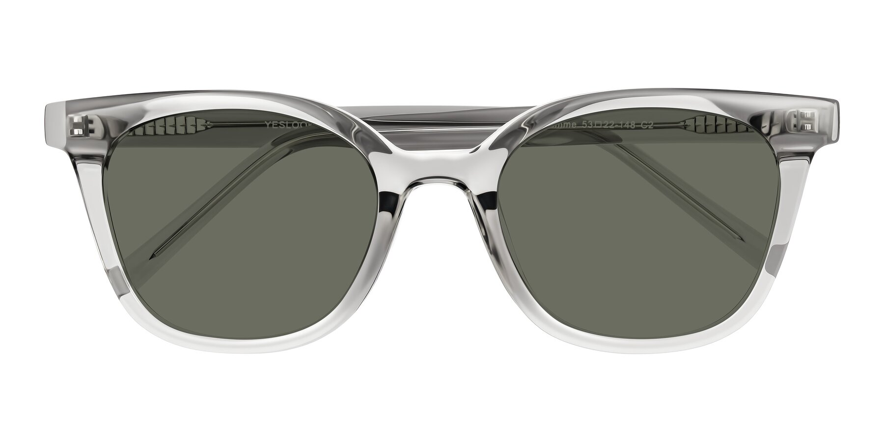Folded Front of Jeromme in Transparent Gray with Gray Polarized Lenses