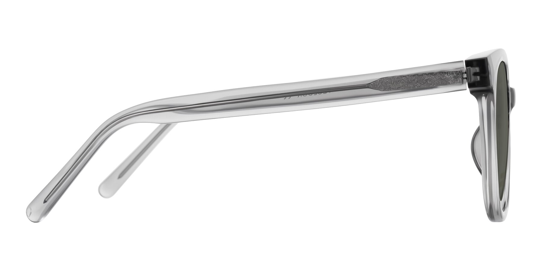 Side of Jeromme in Transparent Gray with Gray Polarized Lenses
