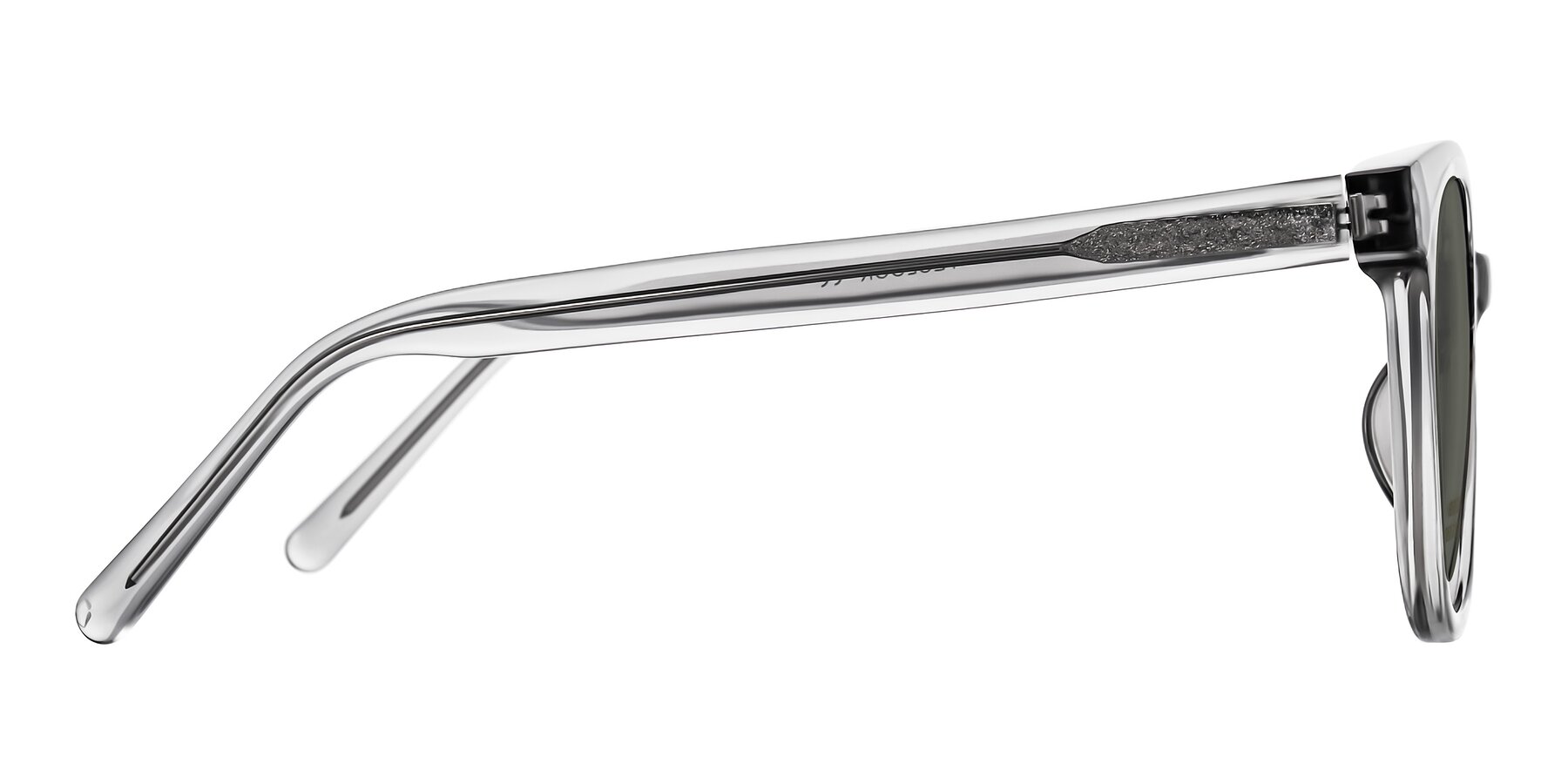 Side of Jeromme in Transparent Gray with Gray Polarized Lenses