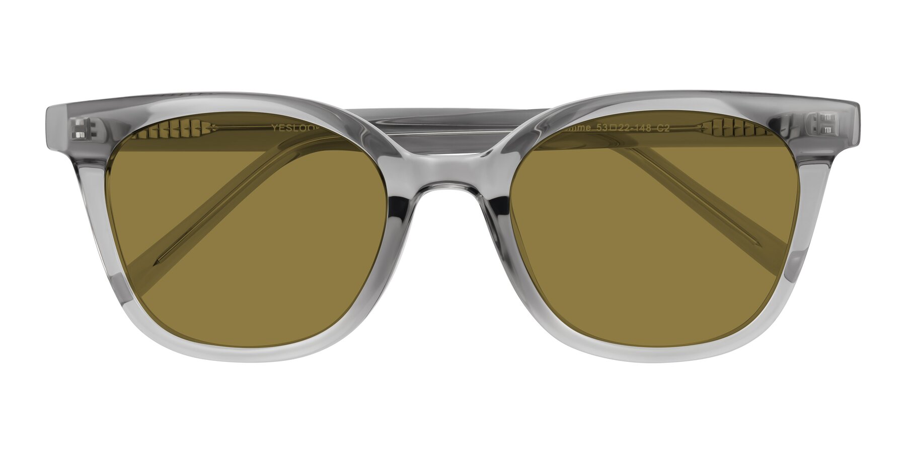 Folded Front of Jeromme in Transparent Gray with Brown Polarized Lenses