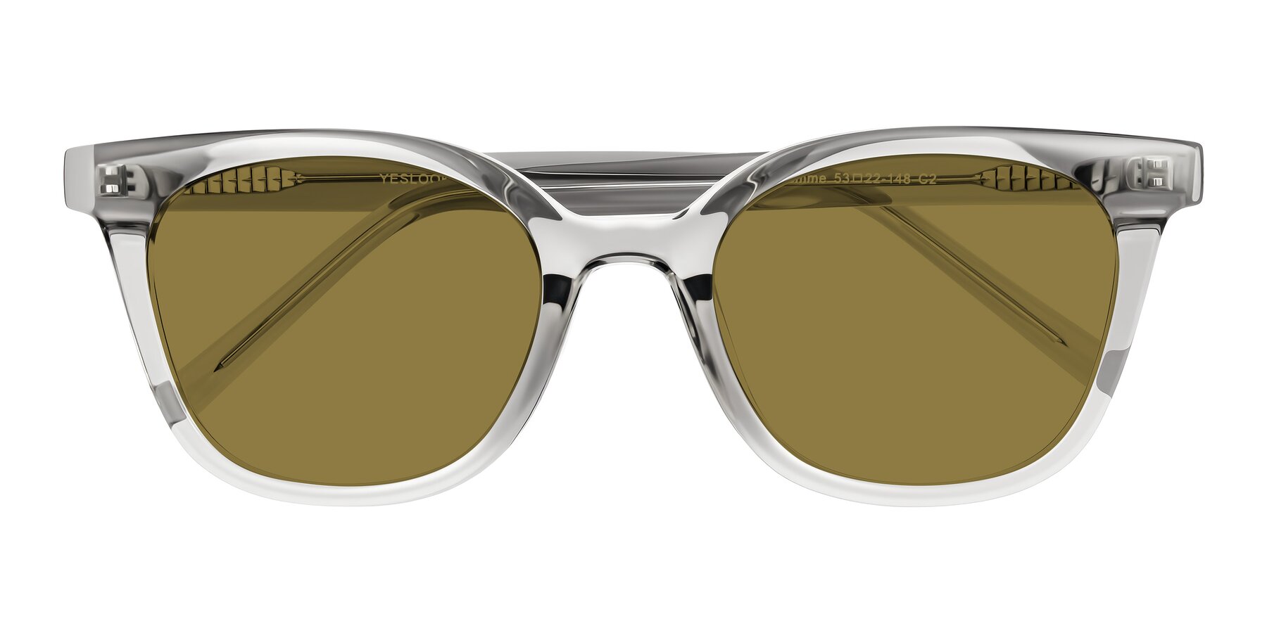 Folded Front of Jeromme in Transparent Gray with Brown Polarized Lenses